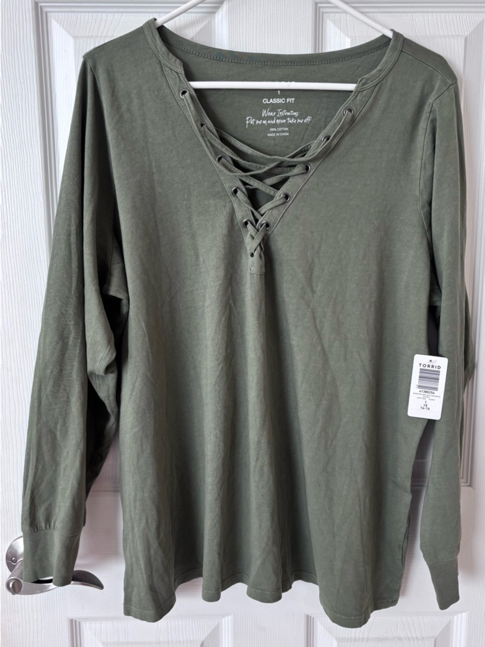 Torrid Olive Green Long Sleeve T shirt